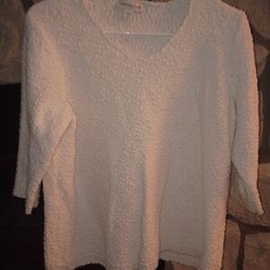 White Textured Sweater